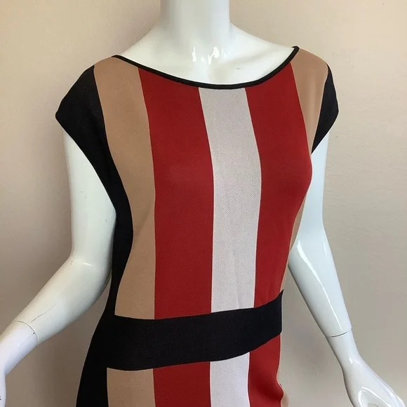 NY & C New York & Company Striped Knit Multicolor Dress - Picture 3 of 7